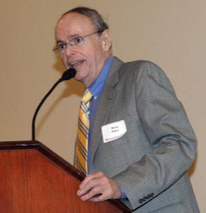 Bruce Baker giving a speech