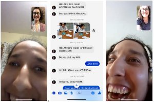 screenshot of Jenny and a friend communicating via social media